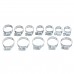 12Pcs Stainless Steel Clip Fuel Gas Water Hose Clamp Worm Drive Pipe Tube Clips